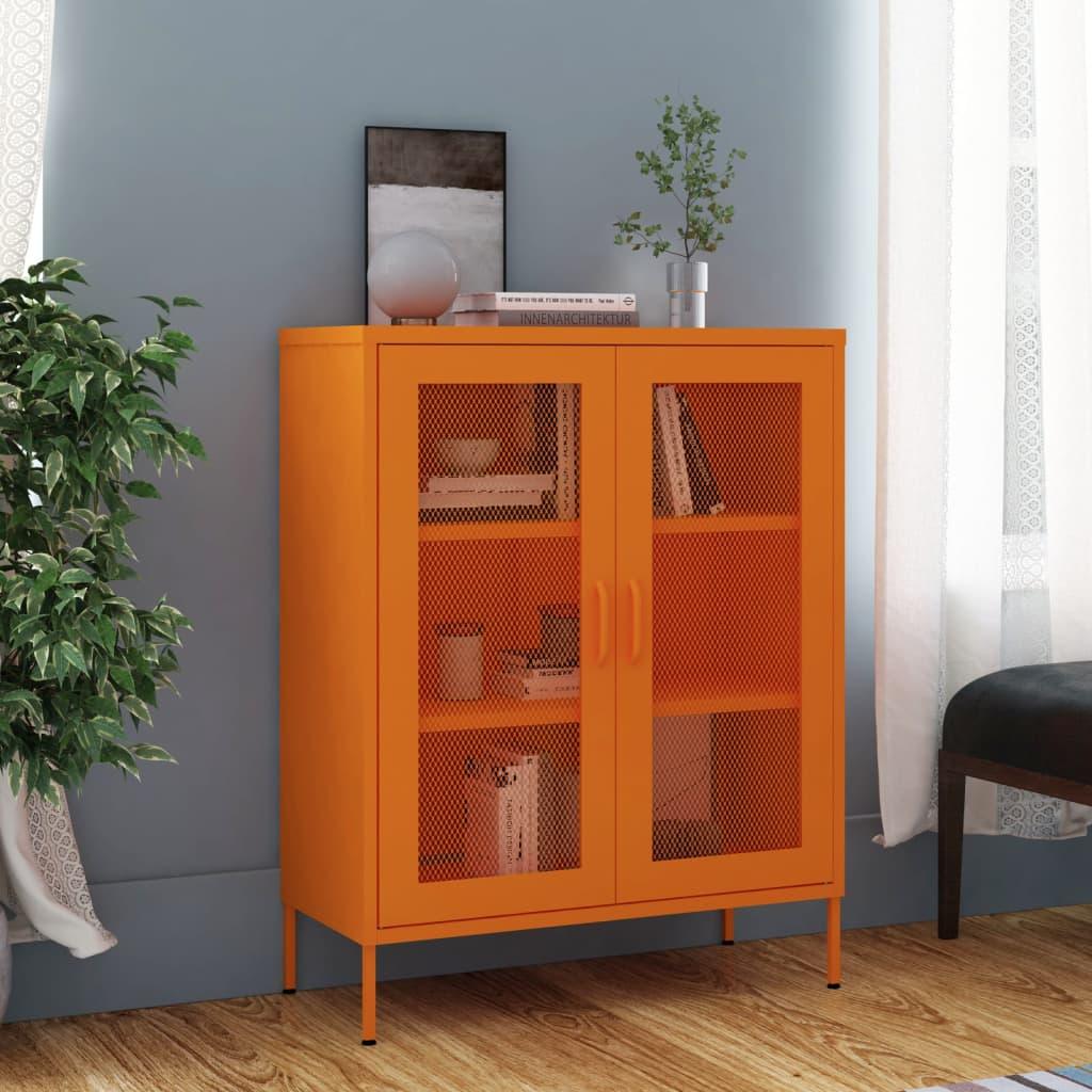 Storage Cabinet Orange 31.5"x13.8"x40" Steel at Set Shop and Smile