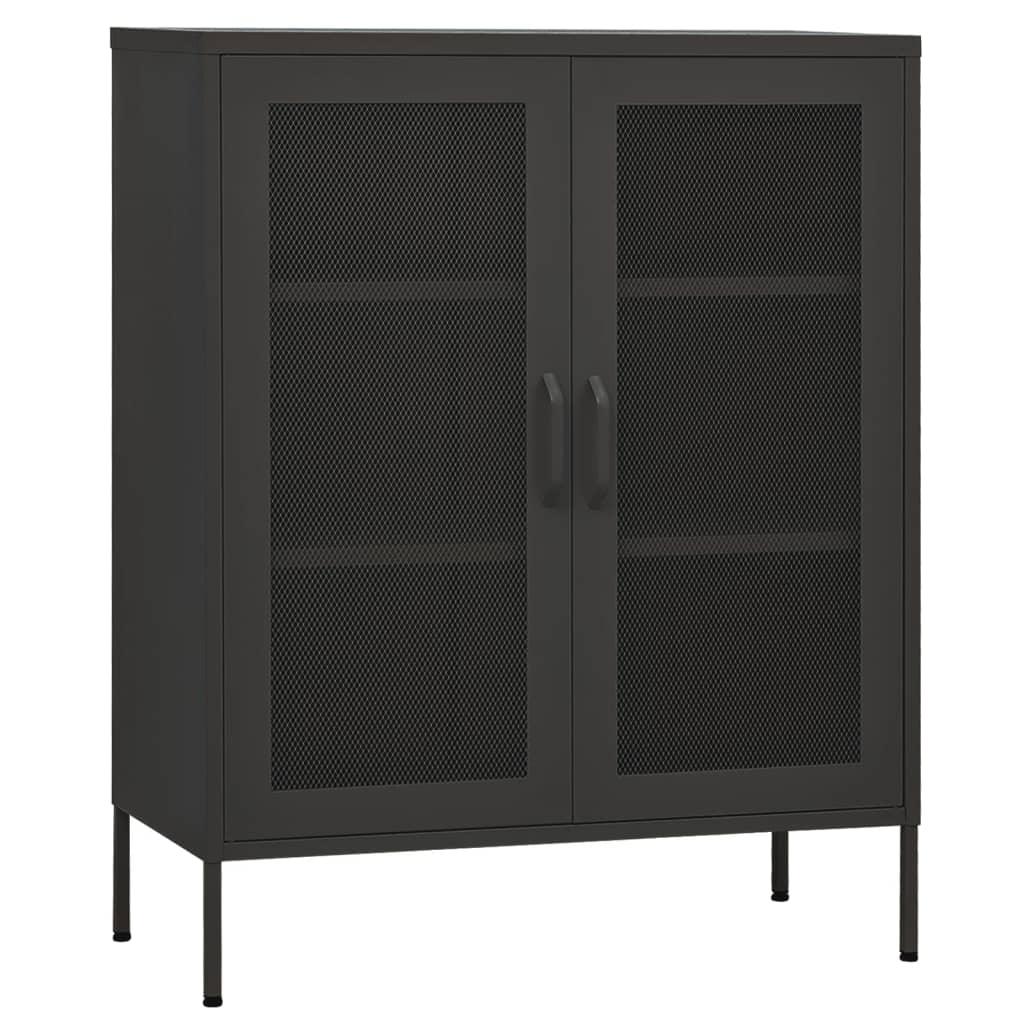 Storage Cabinet Anthracite 31.5"x13.8"x40" Steel at Set Shop and Smile