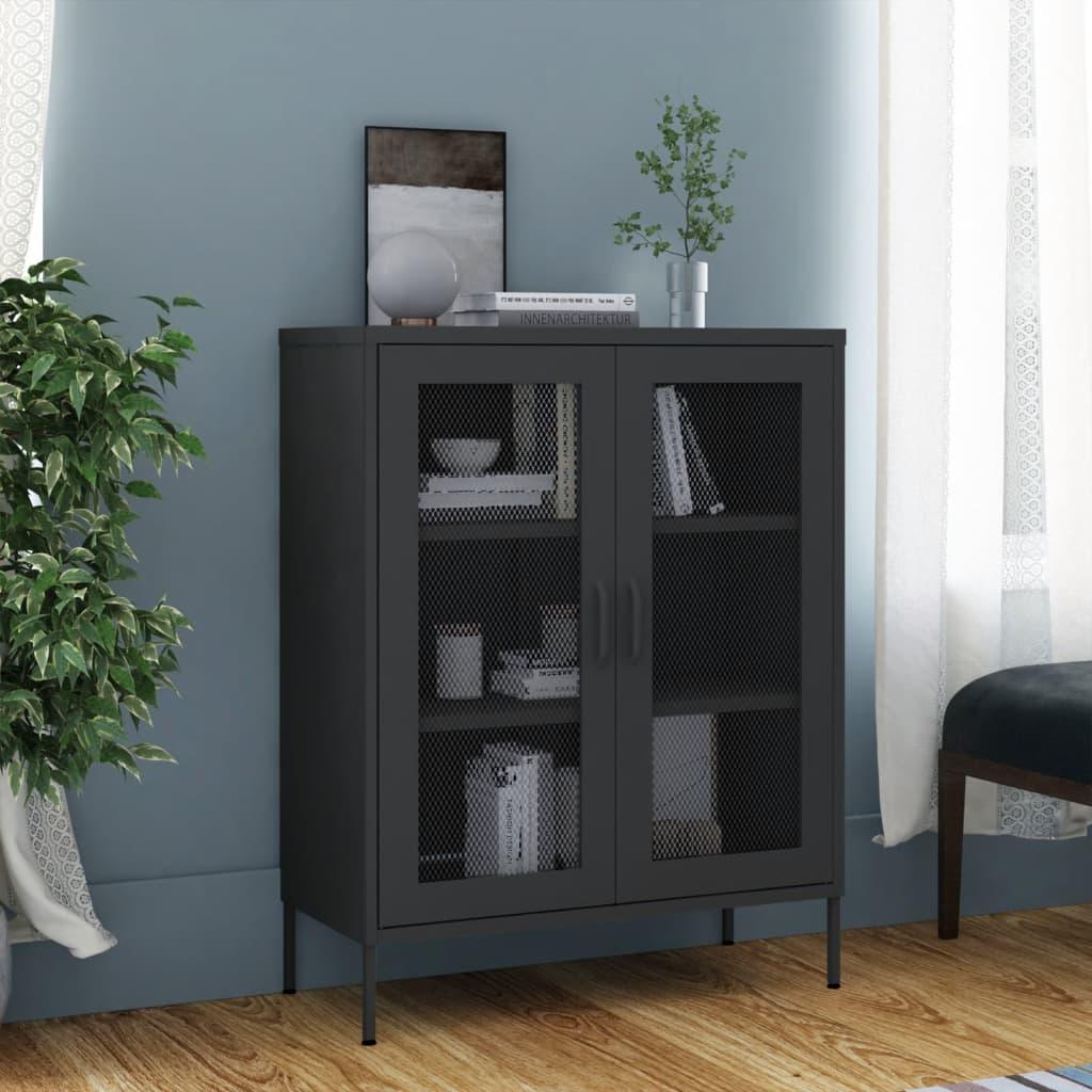 Storage Cabinet Anthracite 31.5"x13.8"x40" Steel at Set Shop and Smile