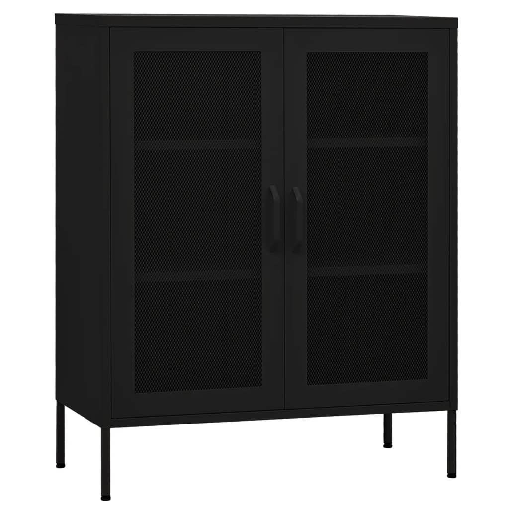 Storage Cabinet Black 31.5"x13.8"x40" Steel at Set Shop and Smile