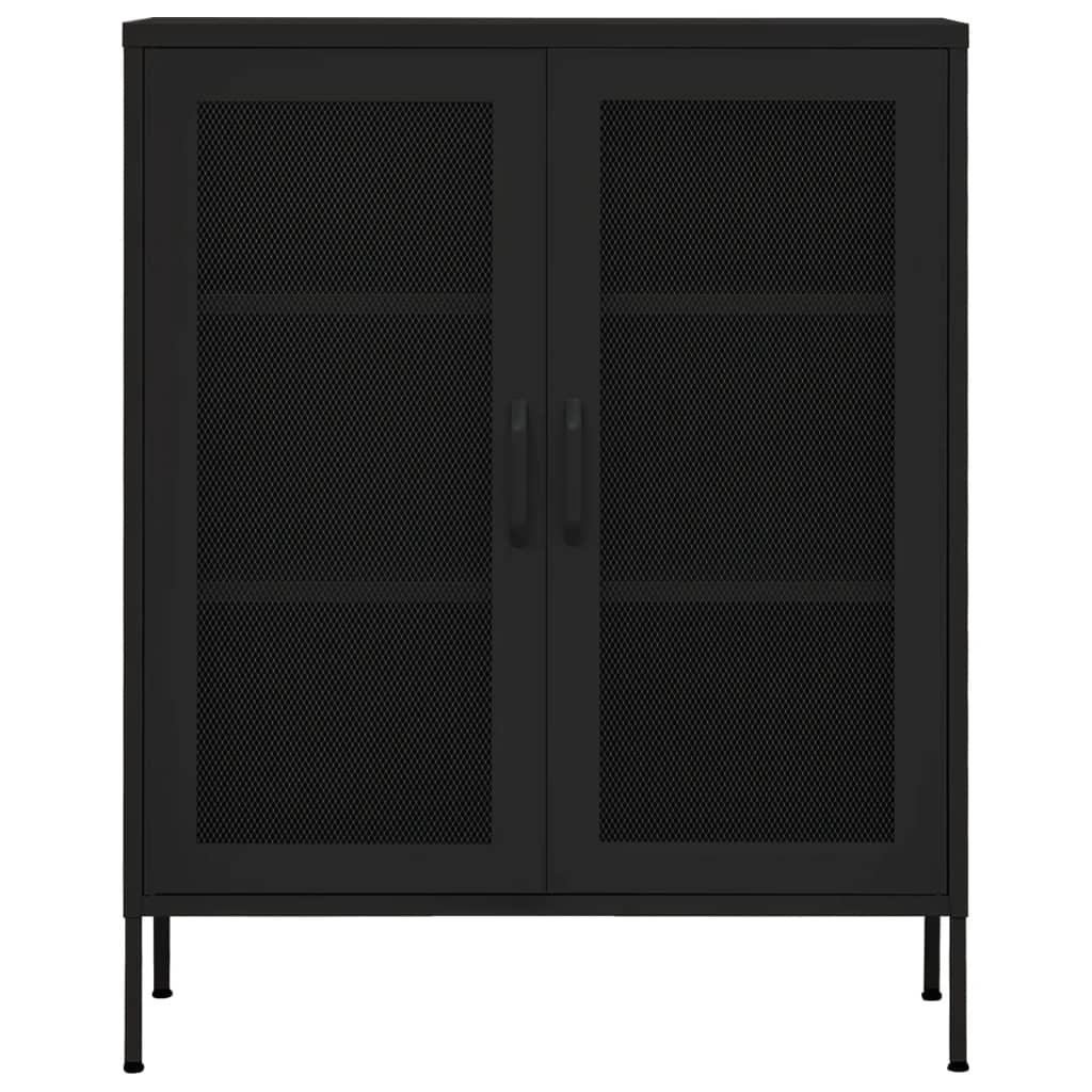 Storage Cabinet Black 31.5"x13.8"x40" Steel at Set Shop and Smile