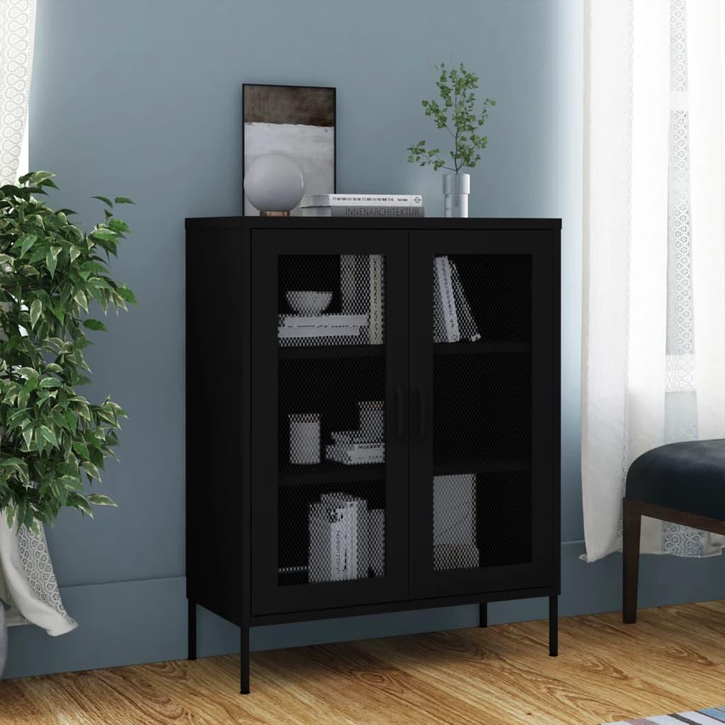 Storage Cabinet Black 31.5"x13.8"x40" Steel at Set Shop and Smile