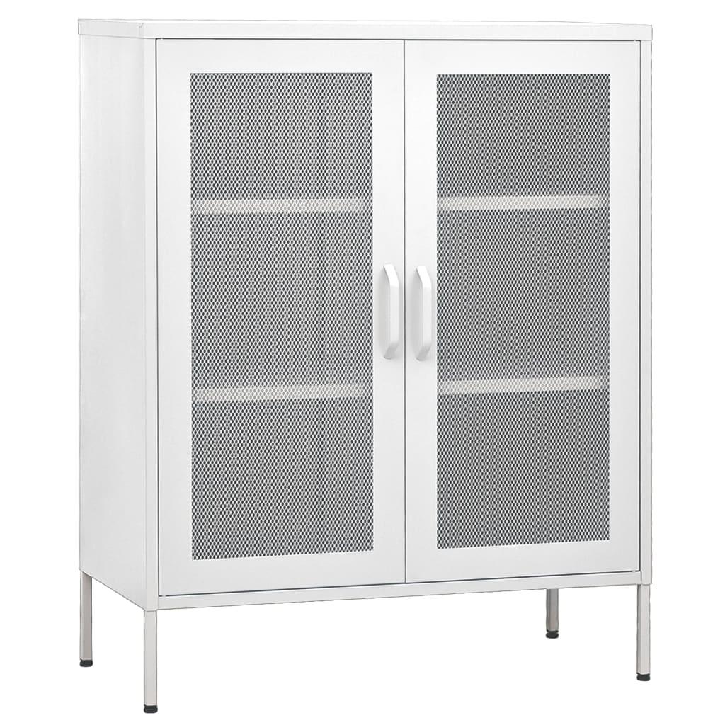 Storage Cabinet White 31.5"x13.8"x40" Steel at Set Shop and Smile