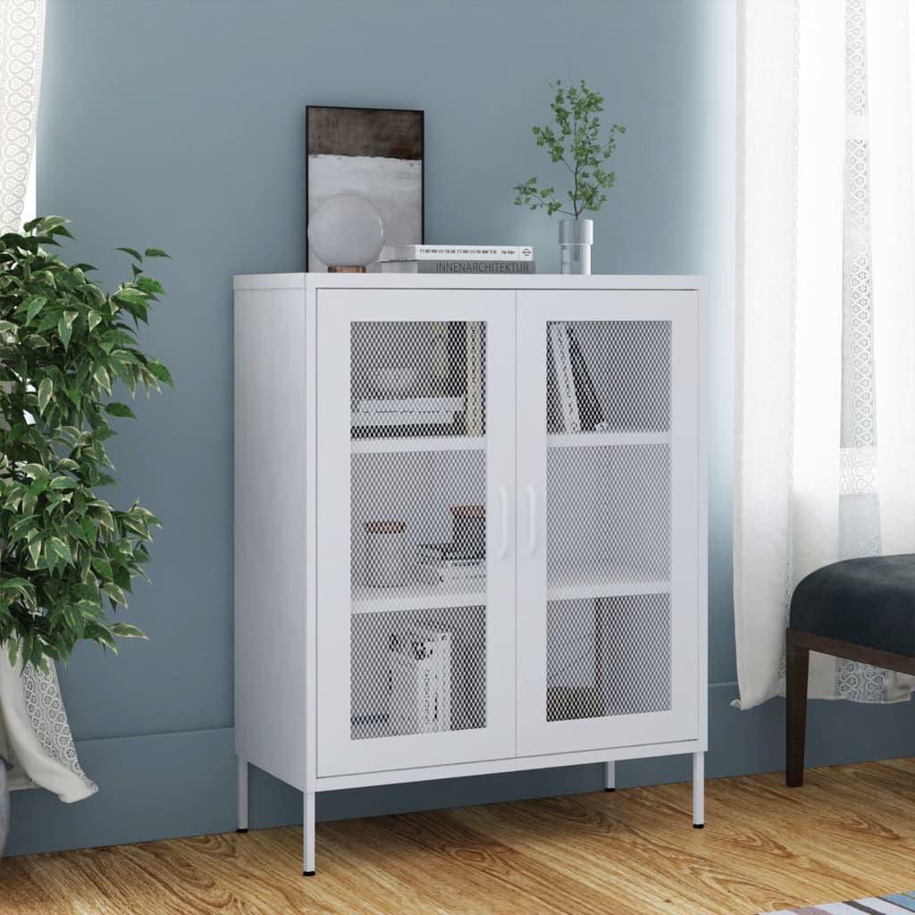 Storage Cabinet White 31.5"x13.8"x40" Steel at Set Shop and Smile