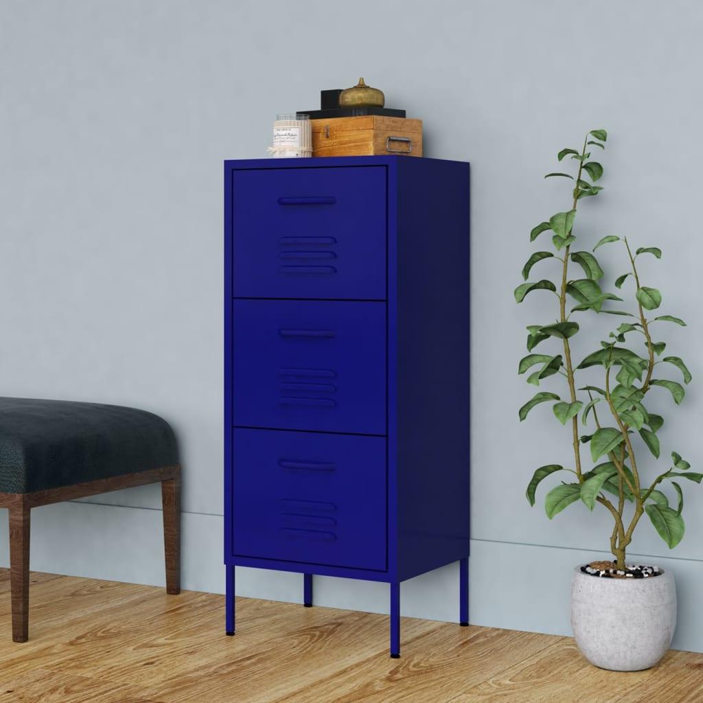Storage Cabinet Navy Blue 16.7"x13.8"x40" Steel at Set Shop and Smile