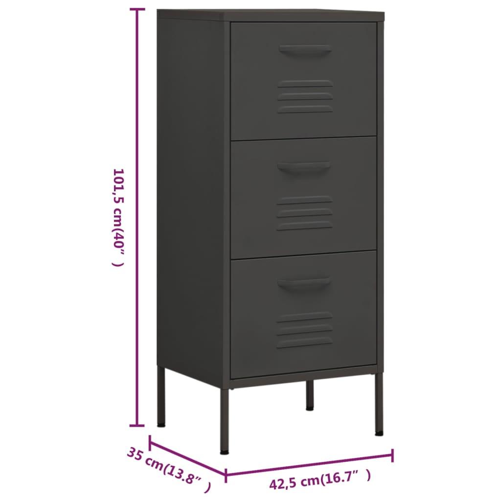 Storage Cabinet Anthracite 16.7"x13.8"x40" Steel at Set Shop and Smile