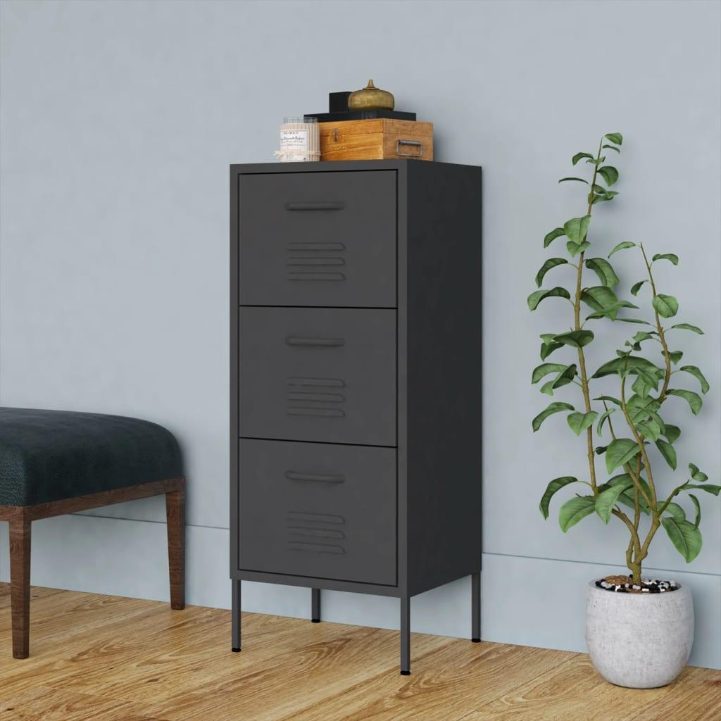 Storage Cabinet Anthracite 16.7"x13.8"x40" Steel at Set Shop and Smile