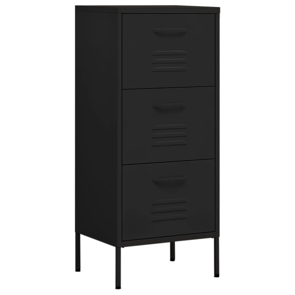 Storage Cabinet Black 16.7"x13.8"x40" Steel at Set Shop and Smile