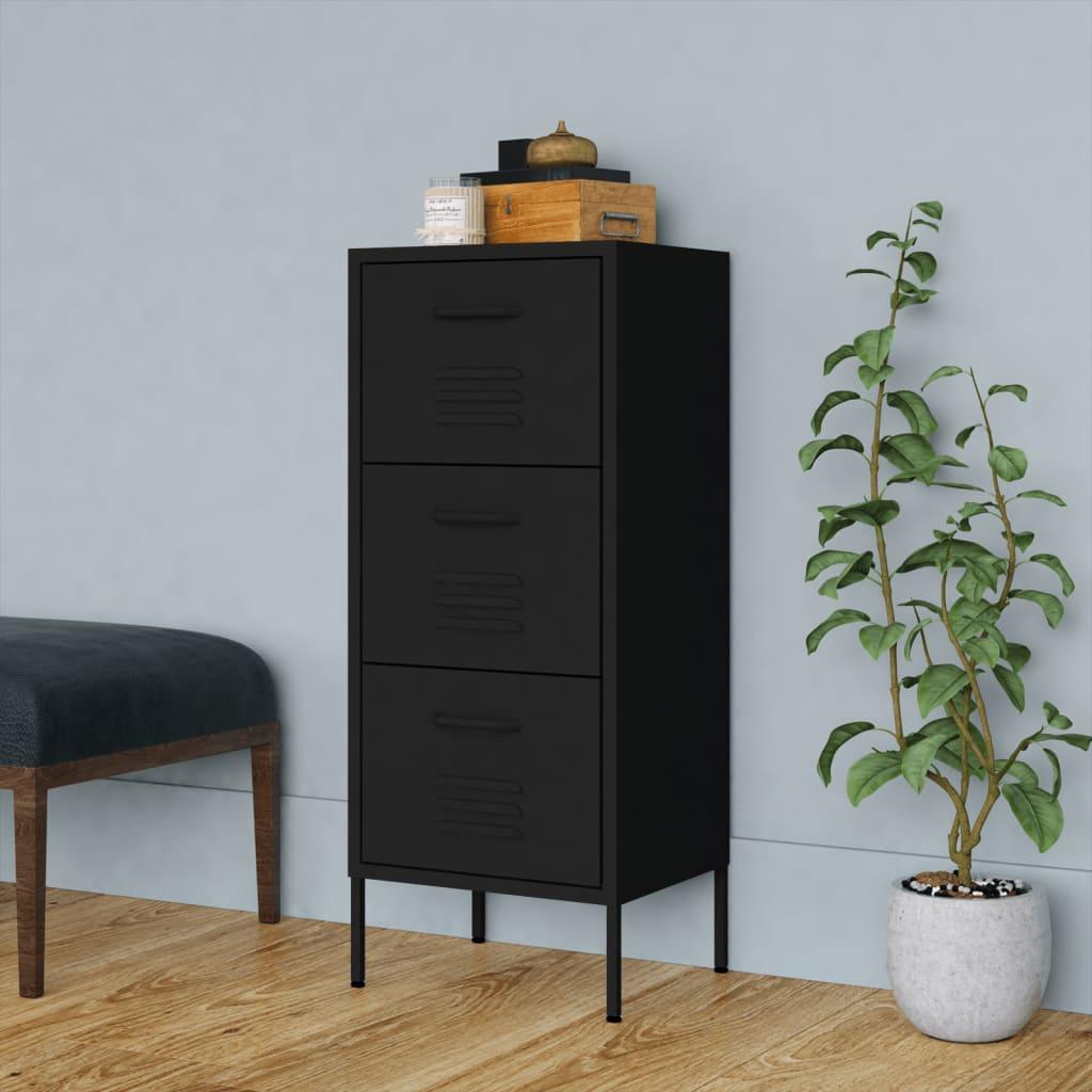 Storage Cabinet Black 16.7"x13.8"x40" Steel at Set Shop and Smile