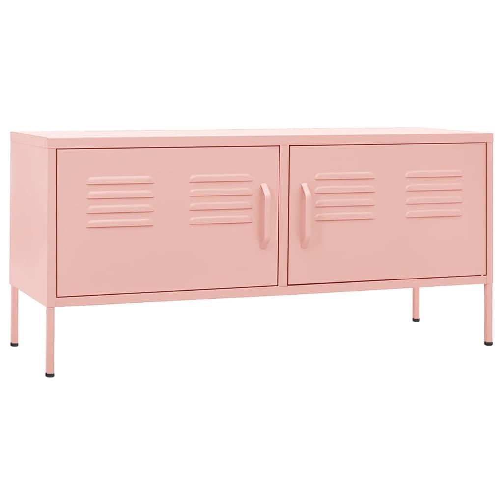 TV Stand Pink 41.3"x13.8"x19.7" Steel at Set Shop and Smile