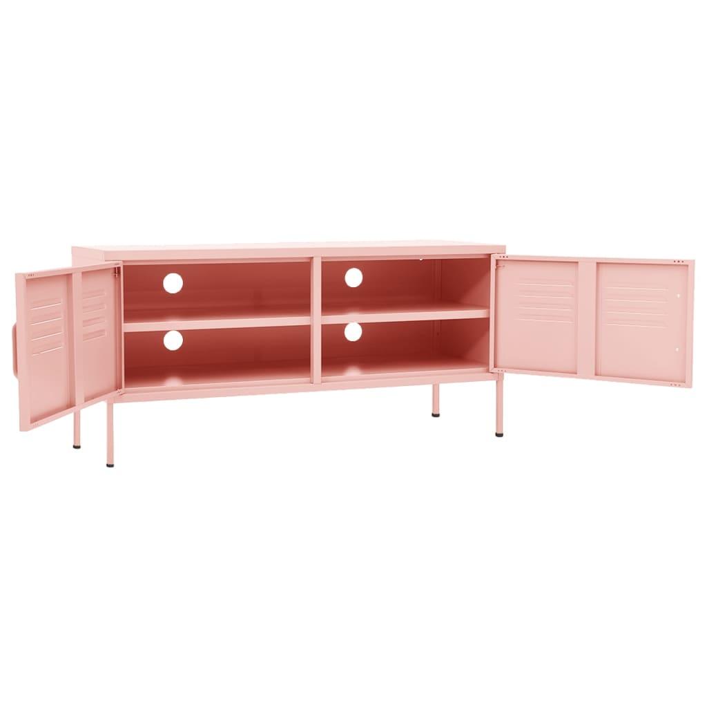 TV Stand Pink 41.3"x13.8"x19.7" Steel at Set Shop and Smile