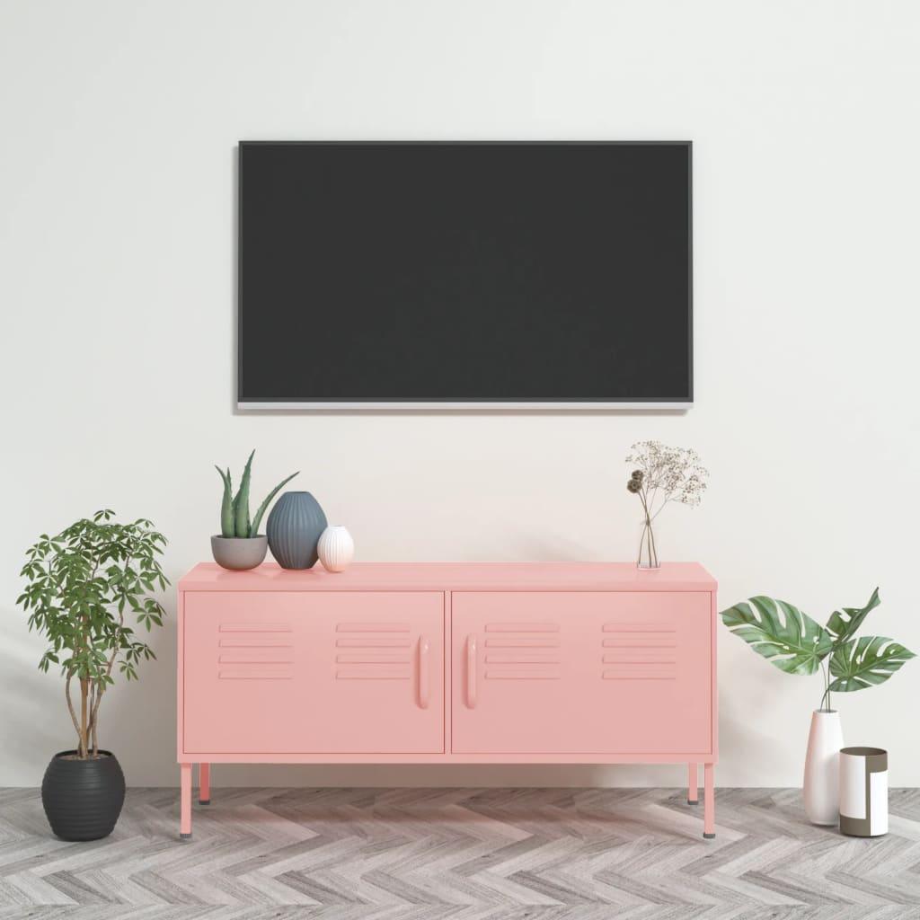 TV Stand Pink 41.3"x13.8"x19.7" Steel at Set Shop and Smile