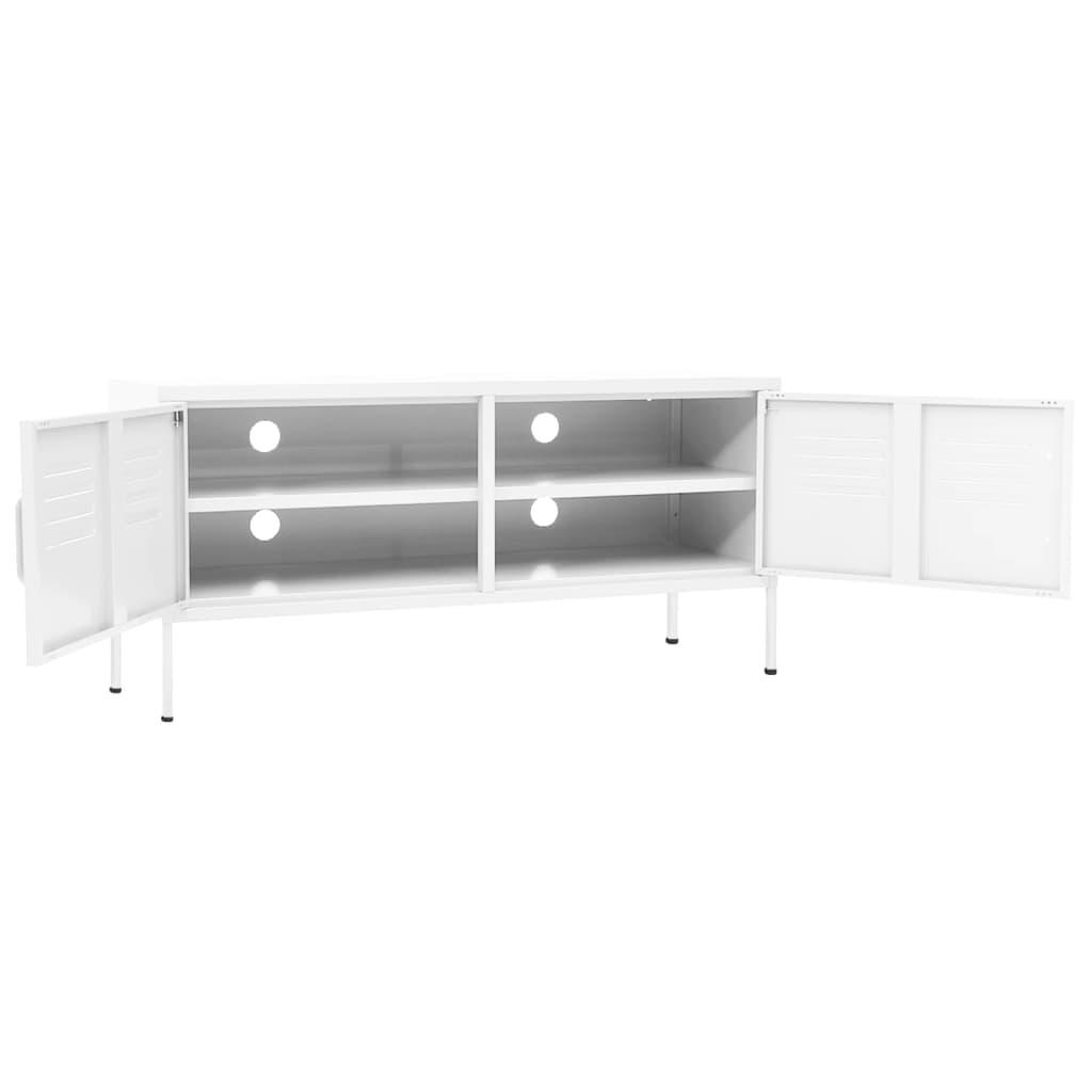 TV Cabinet White 41.3"x13.8"x19.7" Steel at Set Shop and Smile