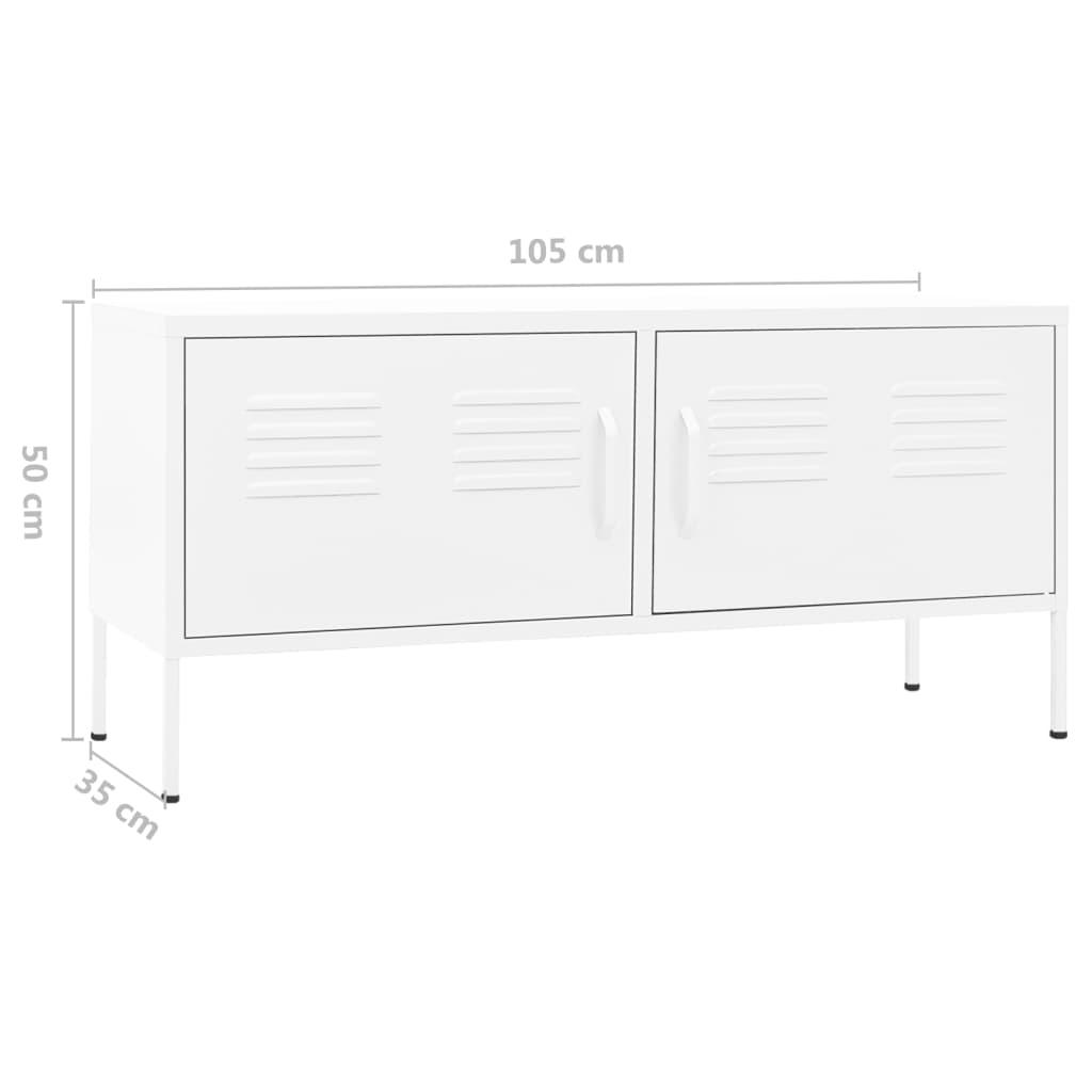 TV Cabinet White 41.3"x13.8"x19.7" Steel at Set Shop and Smile