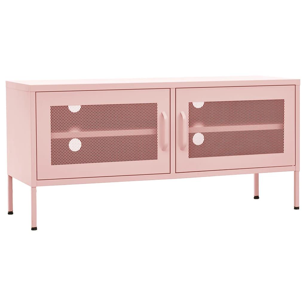 TV Stand Pink 41.3"x13.8"x19.7" Steel at Set Shop and Smile