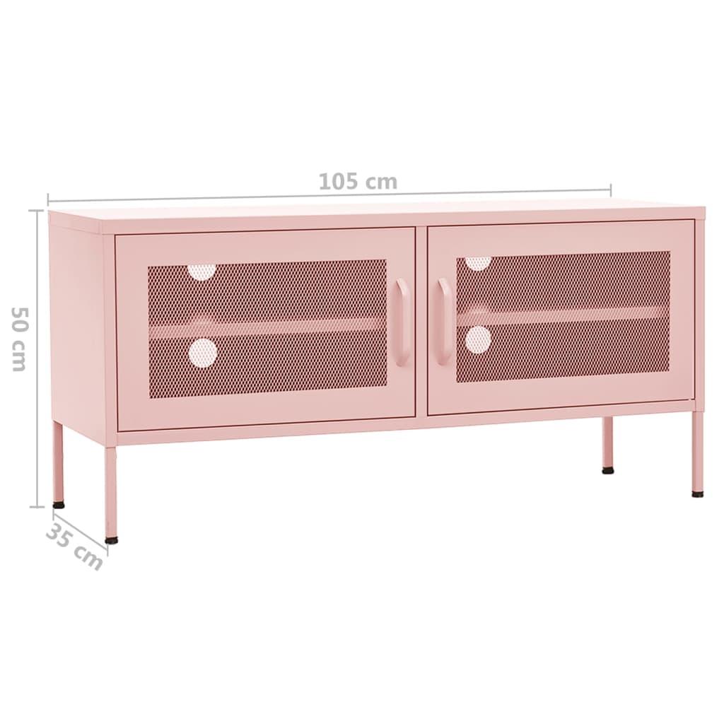TV Stand Pink 41.3"x13.8"x19.7" Steel at Set Shop and Smile