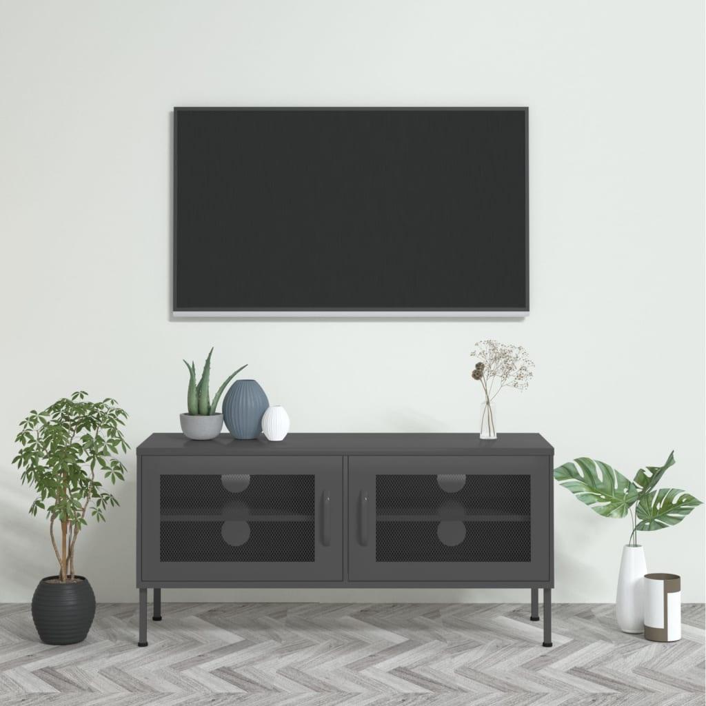 TV Cabinet Anthracite 41.3"x13.8"x19.7" Steel at Set Shop and Smile