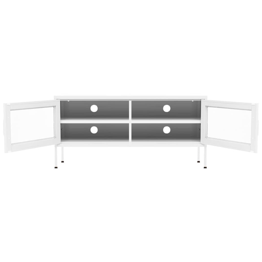 TV Cabinet White 41.3"x13.8"x19.7" Steel at Set Shop and Smile