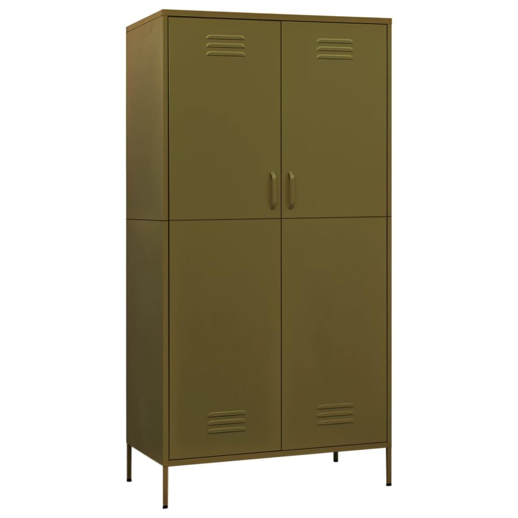 Wardrobe Olive Green 35.4"x19.7"x70.9" Steel at Set Shop and Smile