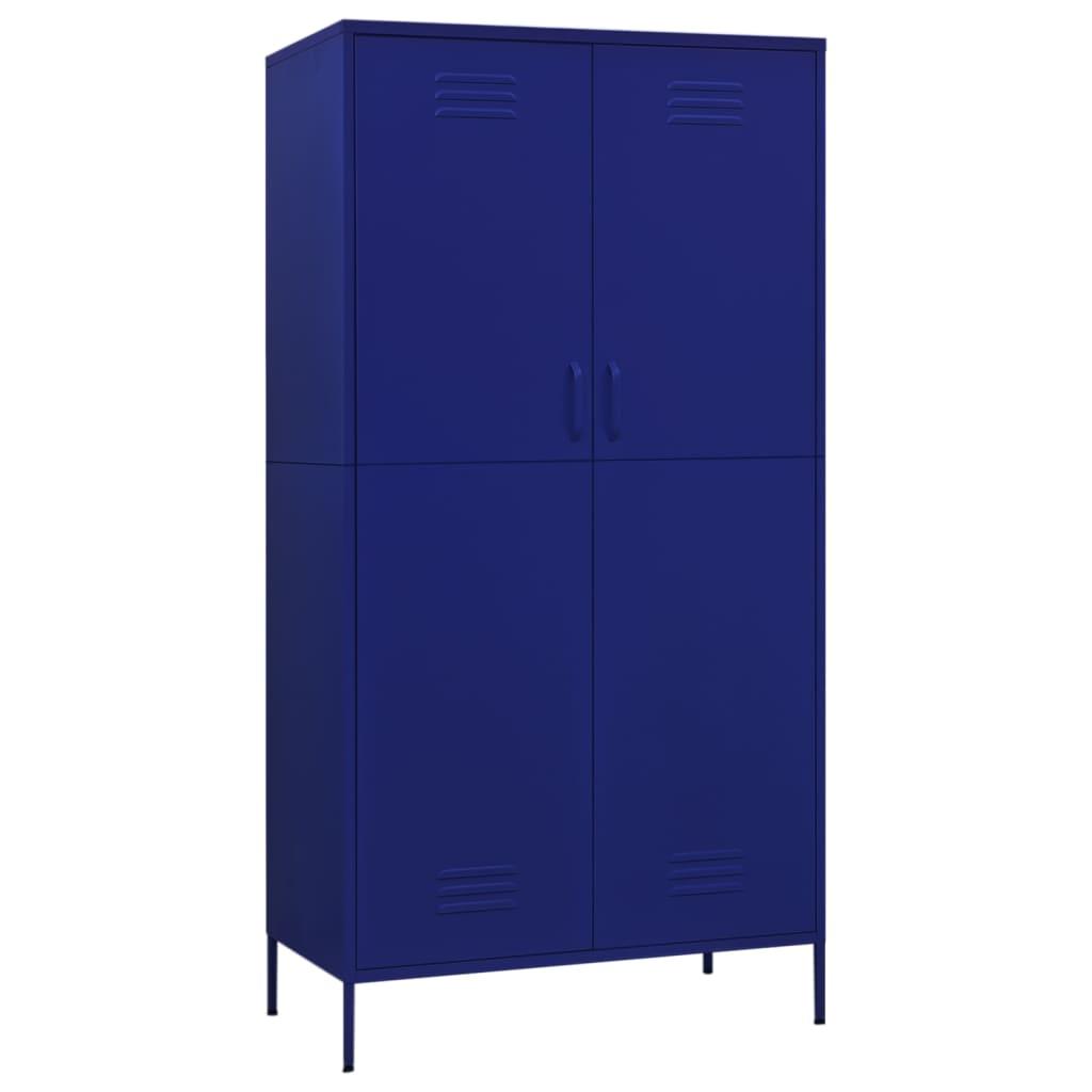 Wardrobe Navy Blue 35.4"x19.7"x70.9" Steel at Set Shop and Smile