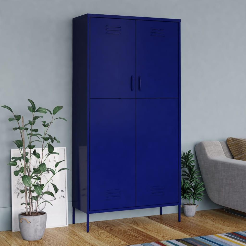 Wardrobe Navy Blue 35.4"x19.7"x70.9" Steel at Set Shop and Smile
