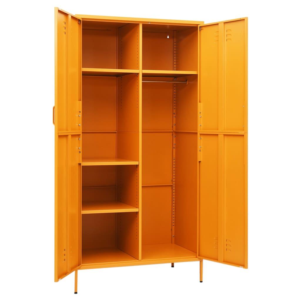 Wardrobe Mustard Yellow 35.4"x19.7"x70.9" Steel at Set Shop and Smile