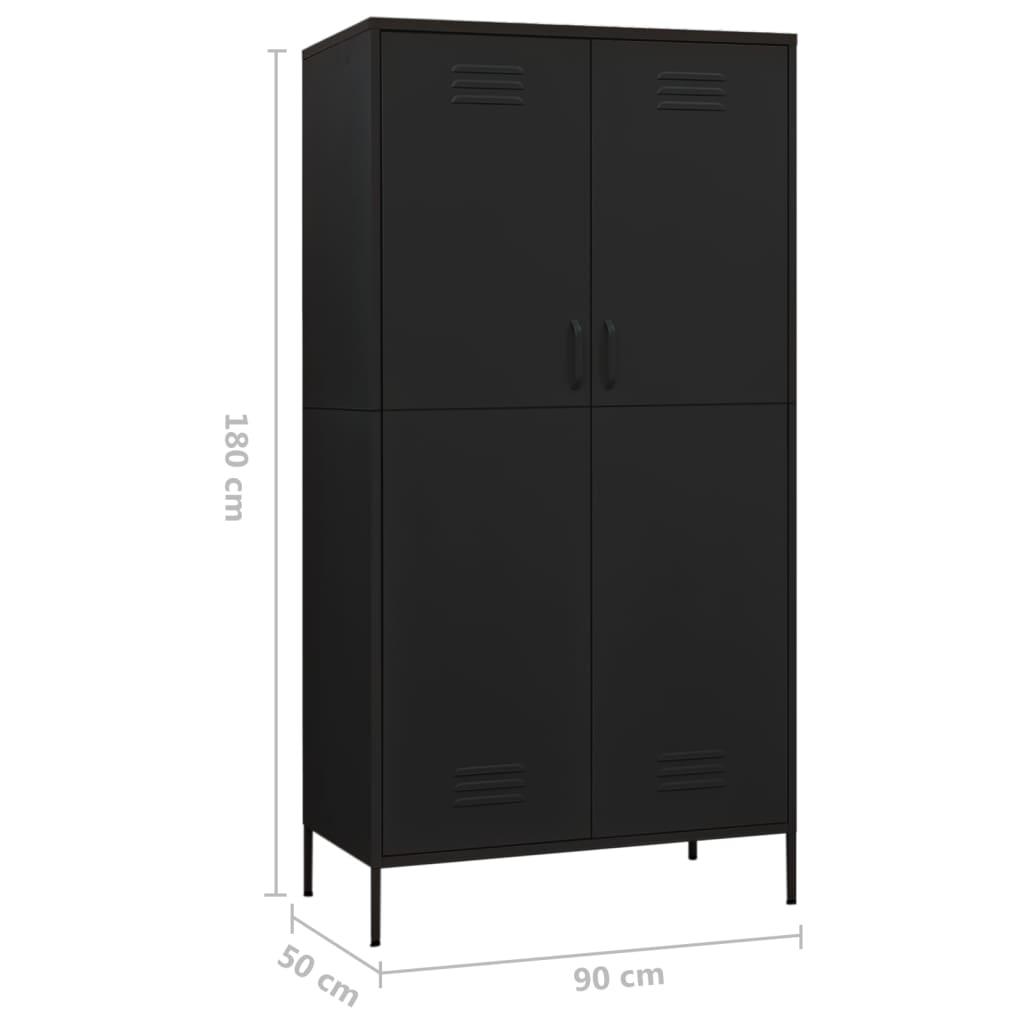 Wardrobe Black 35.4"x19.7"x70.9" Steel at Set Shop and Smile