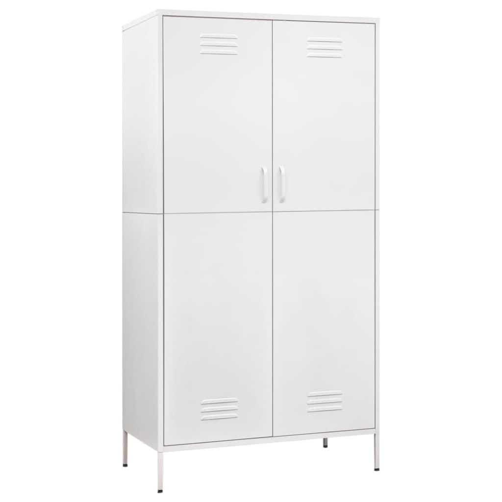 Wardrobe White 35.4"x19.7"x70.9" Steel at Set Shop and Smile
