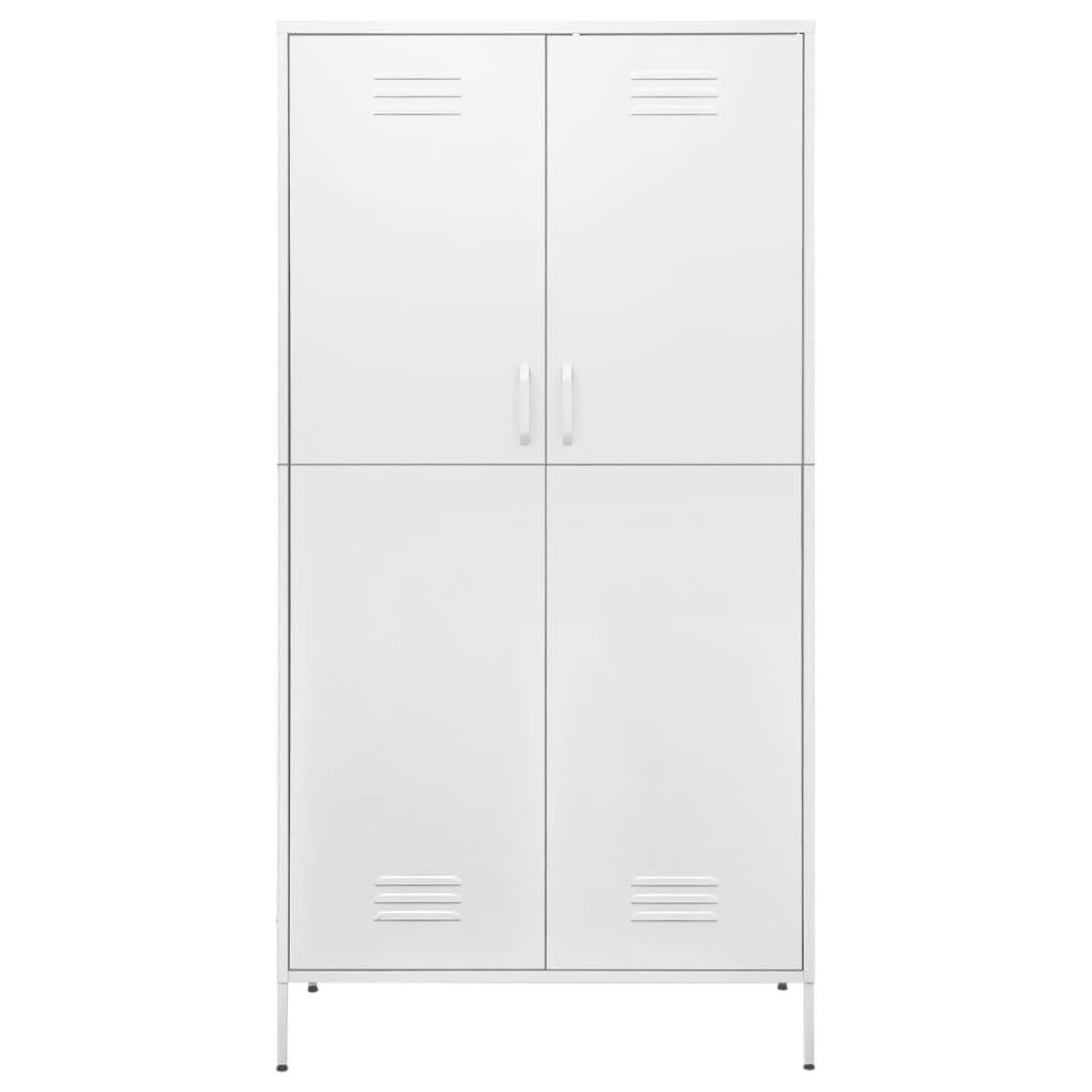 Wardrobe White 35.4"x19.7"x70.9" Steel at Set Shop and Smile