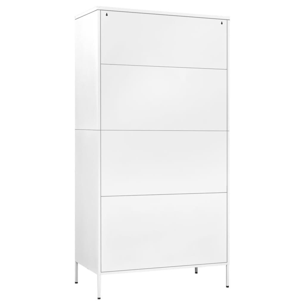 Wardrobe White 35.4"x19.7"x70.9" Steel at Set Shop and Smile