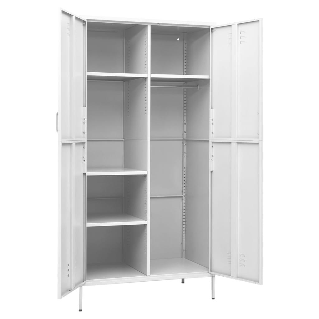 Wardrobe White 35.4"x19.7"x70.9" Steel at Set Shop and Smile