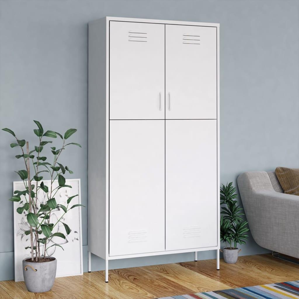 Wardrobe White 35.4"x19.7"x70.9" Steel at Set Shop and Smile
