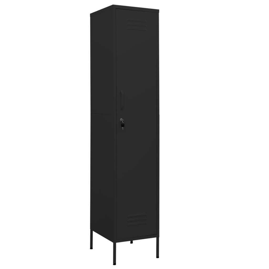 Locker Cabinet Black 13.8"x18.1"x70.9" Steel at Set Shop and Smile