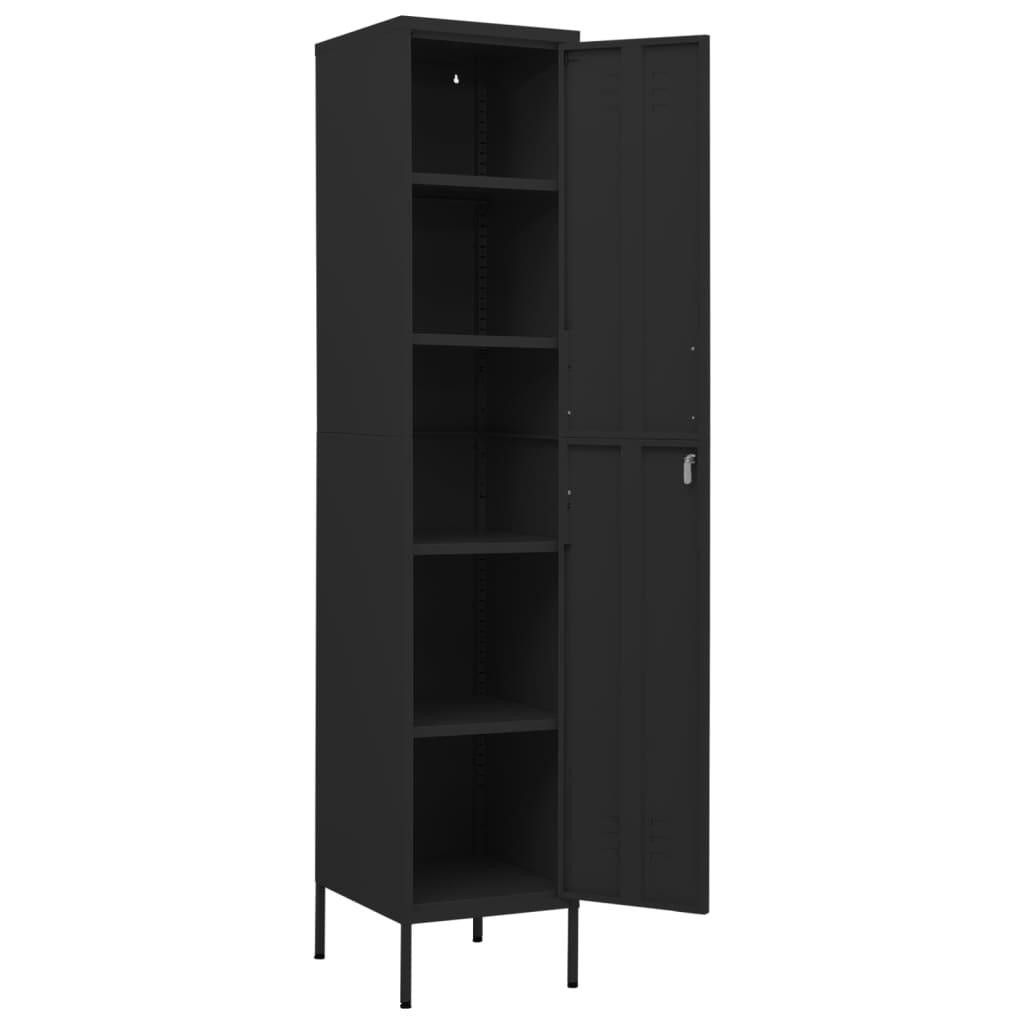 Locker Cabinet Black 13.8"x18.1"x70.9" Steel at Set Shop and Smile