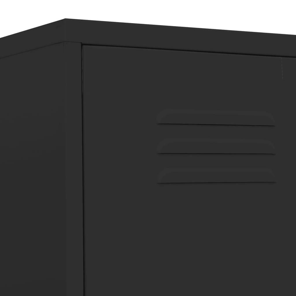 Locker Cabinet Black 13.8"x18.1"x70.9" Steel at Set Shop and Smile