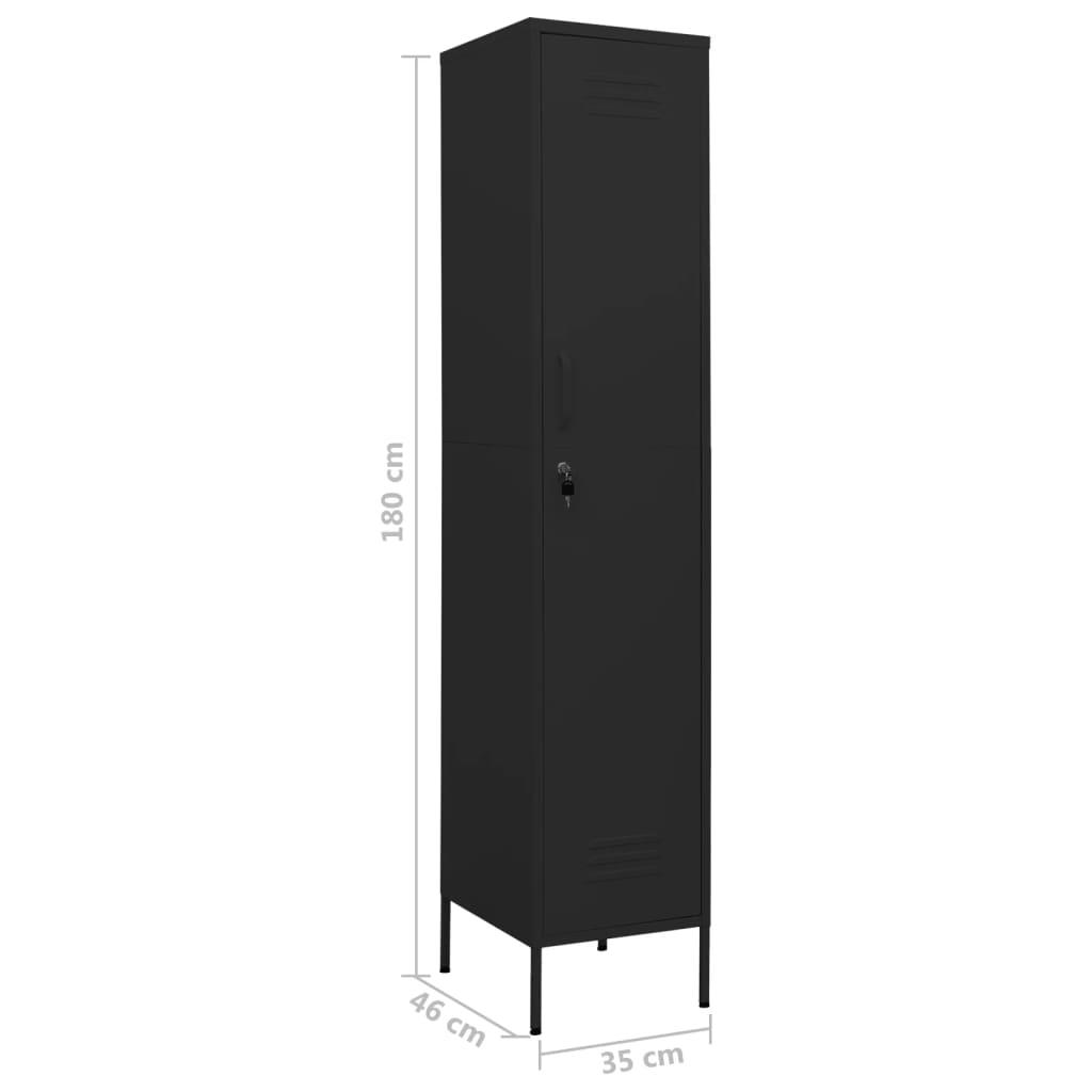 Locker Cabinet Black 13.8"x18.1"x70.9" Steel at Set Shop and Smile