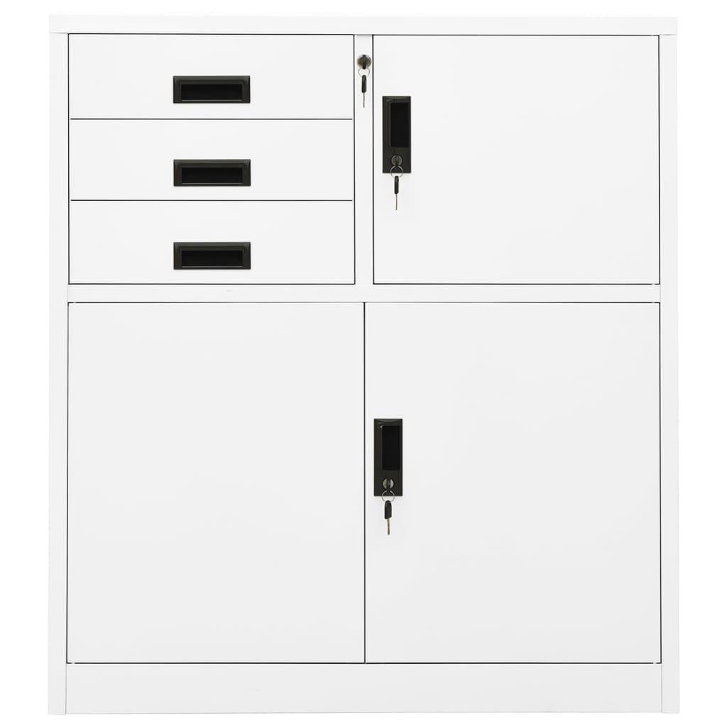 Office Cabinet White 35.4"x15.7"x40.2" Steel at Set Shop and Smile
