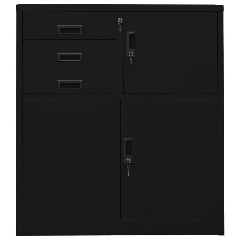 Office Cabinet Black 35.4"x15.7"x40.2" Steel at Set Shop and Smile