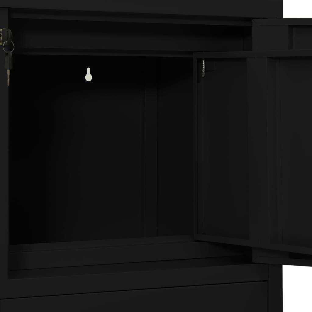 Office Cabinet Black 35.4"x15.7"x40.2" Steel at Set Shop and Smile