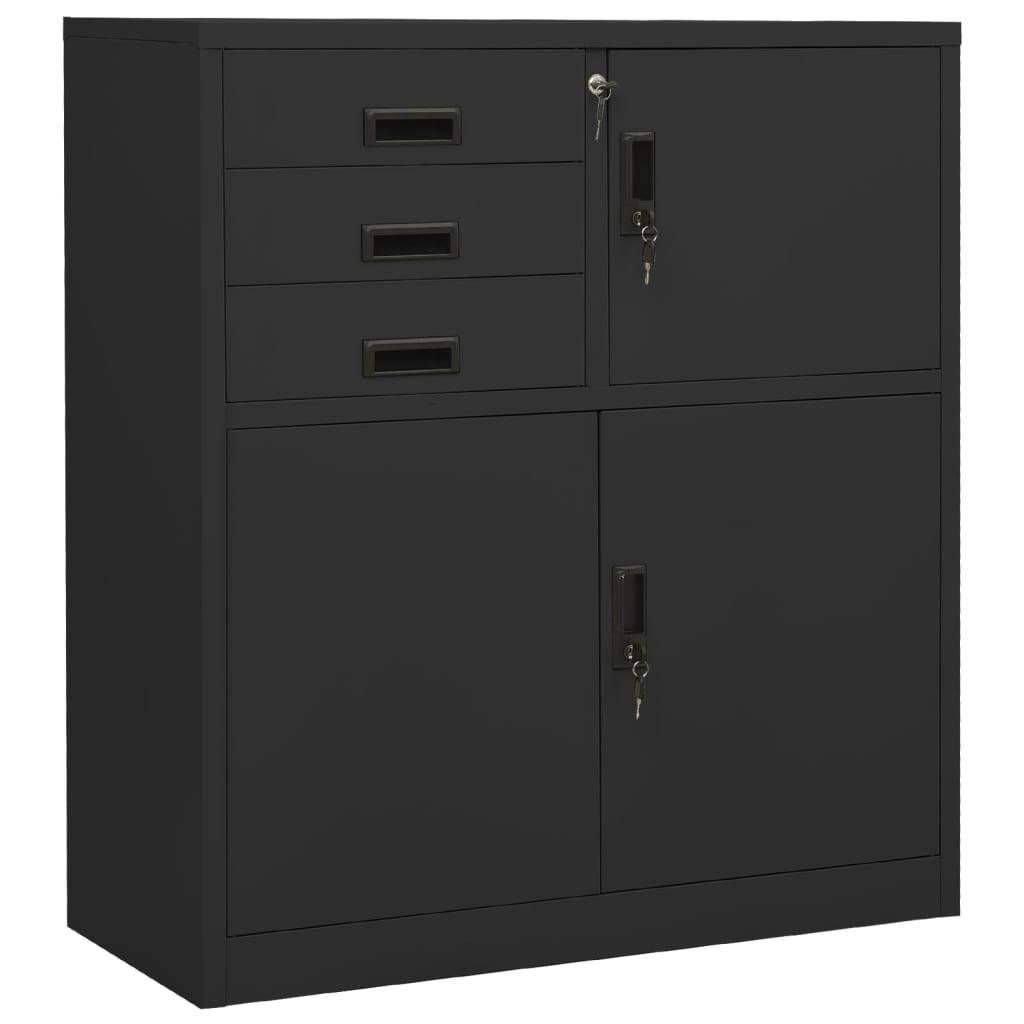Office Cabinet Anthracite 35.4"x15.7"x40.2" Steel at Set Shop and Smile