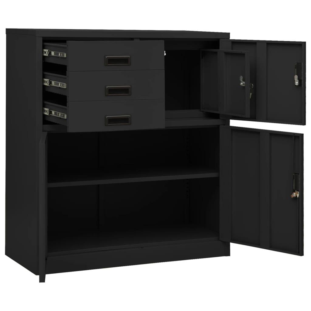 Office Cabinet Anthracite 35.4"x15.7"x40.2" Steel at Set Shop and Smile