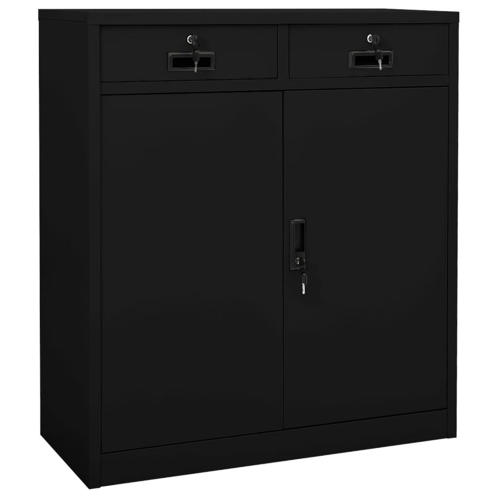 Office Cabinet Black 35.4"x15.7"x40.2" Steel at Set Shop and Smile