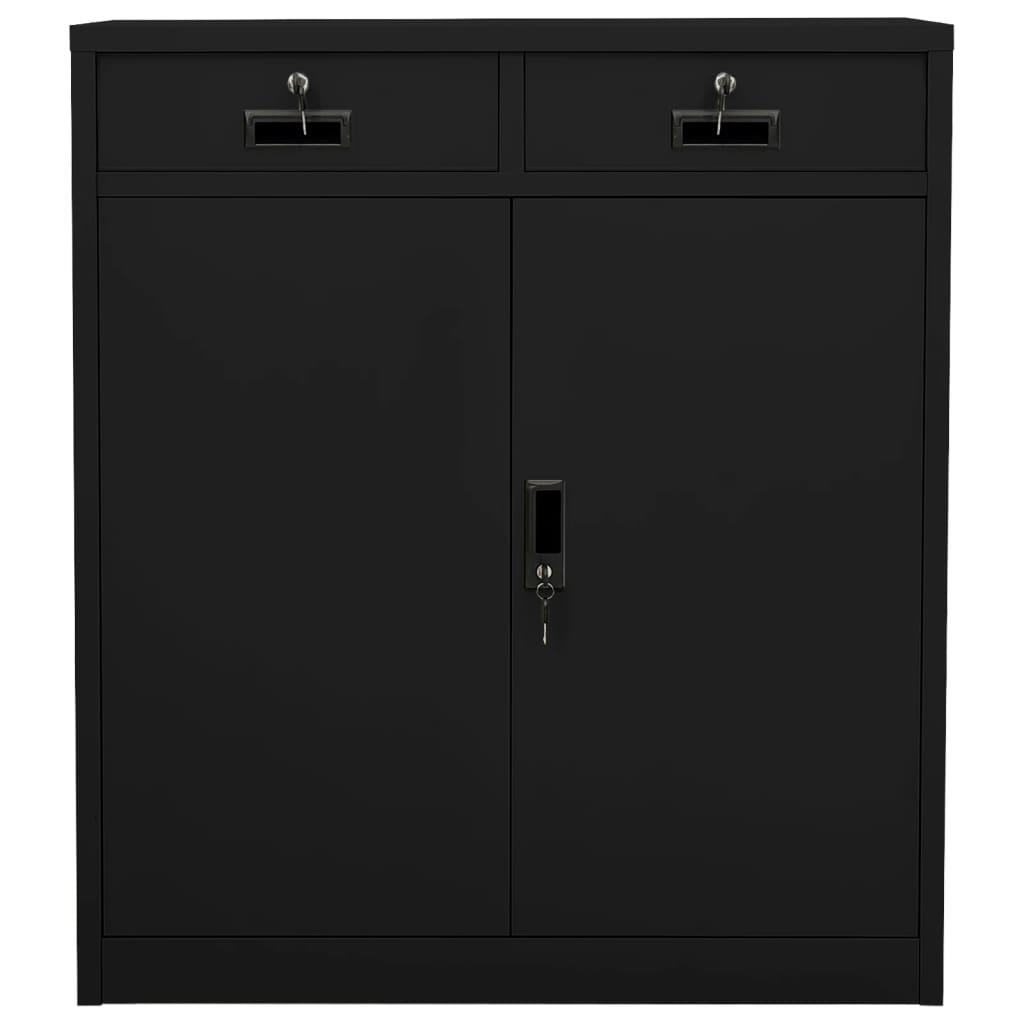 Office Cabinet Black 35.4"x15.7"x40.2" Steel at Set Shop and Smile
