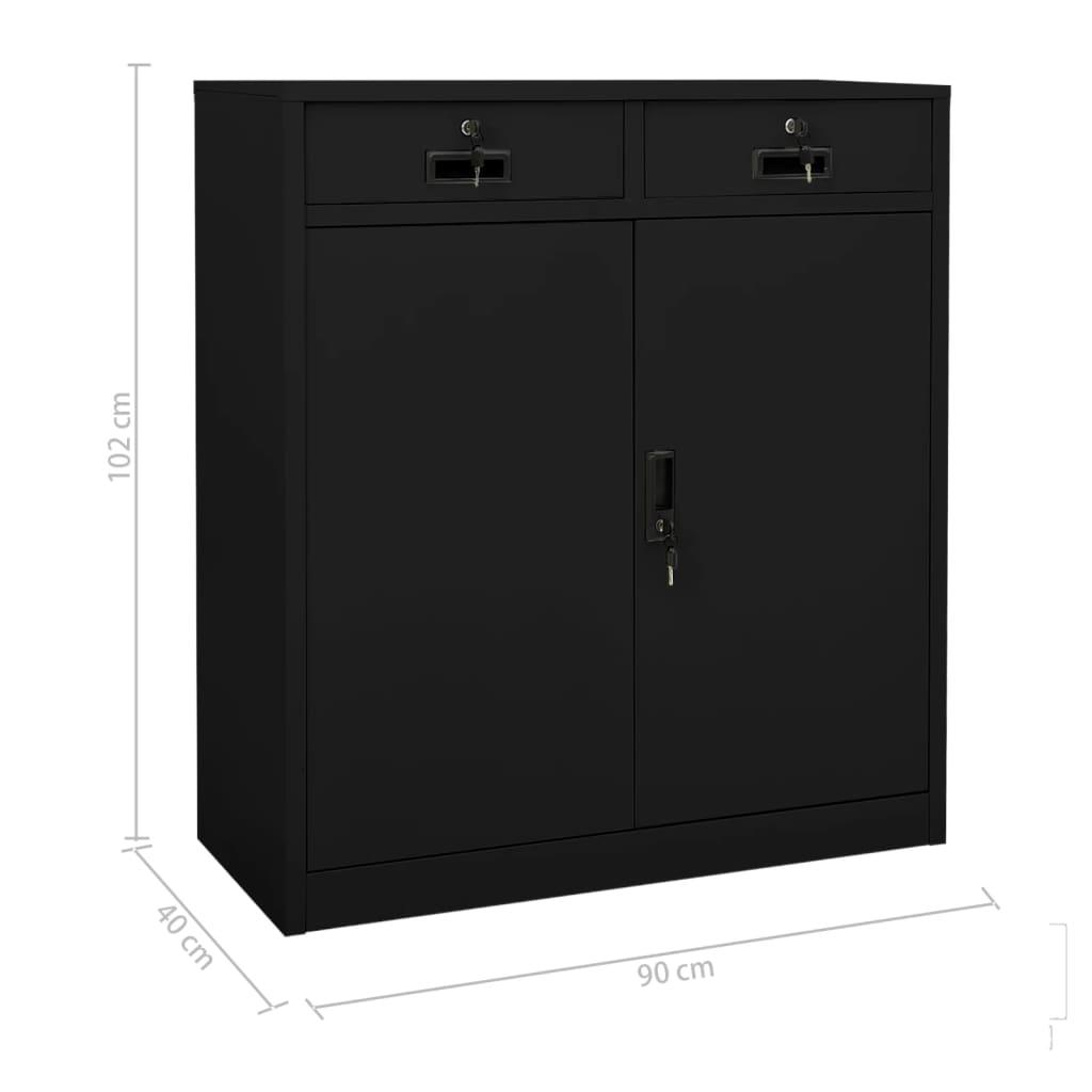 Office Cabinet Black 35.4"x15.7"x40.2" Steel at Set Shop and Smile