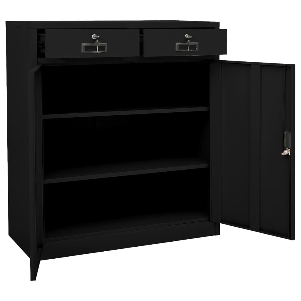 Office Cabinet Black 35.4"x15.7"x40.2" Steel at Set Shop and Smile