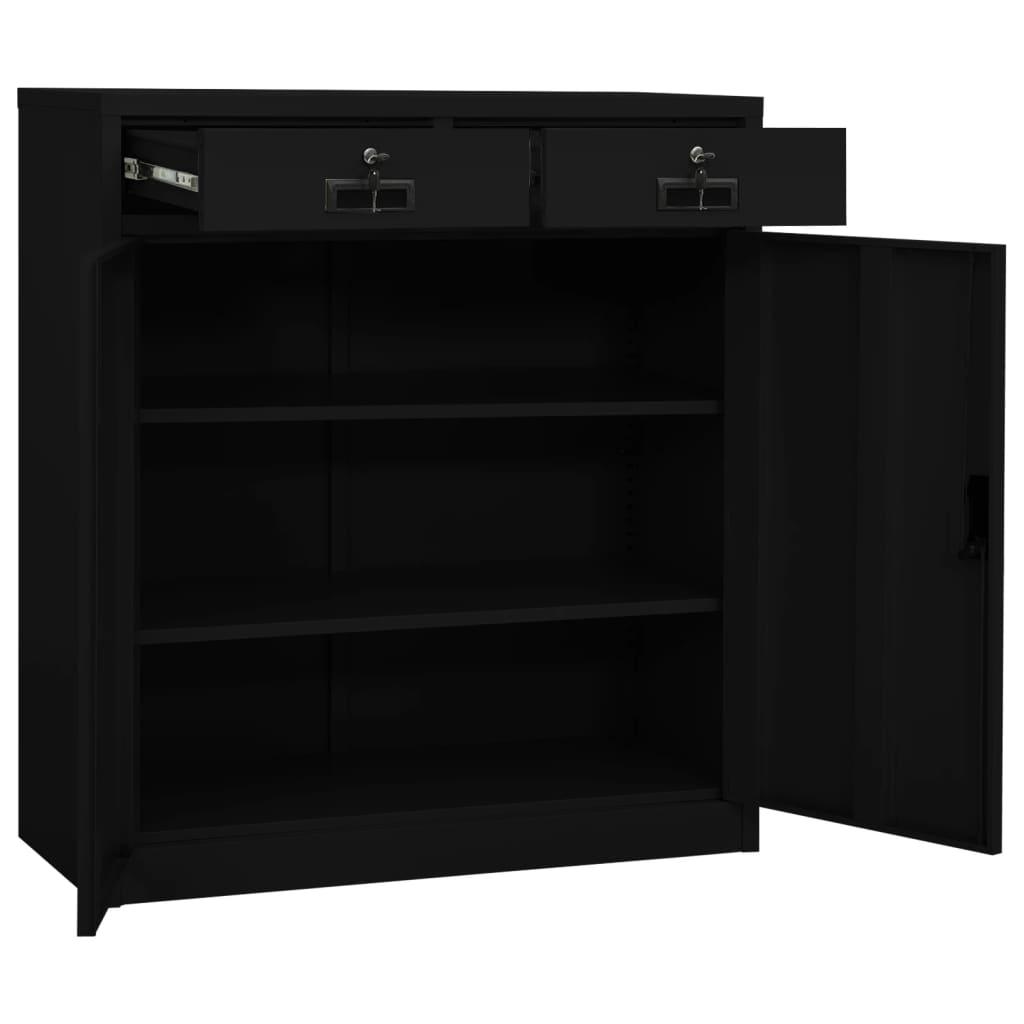 Office Cabinet Black 35.4"x15.7"x40.2" Steel at Set Shop and Smile