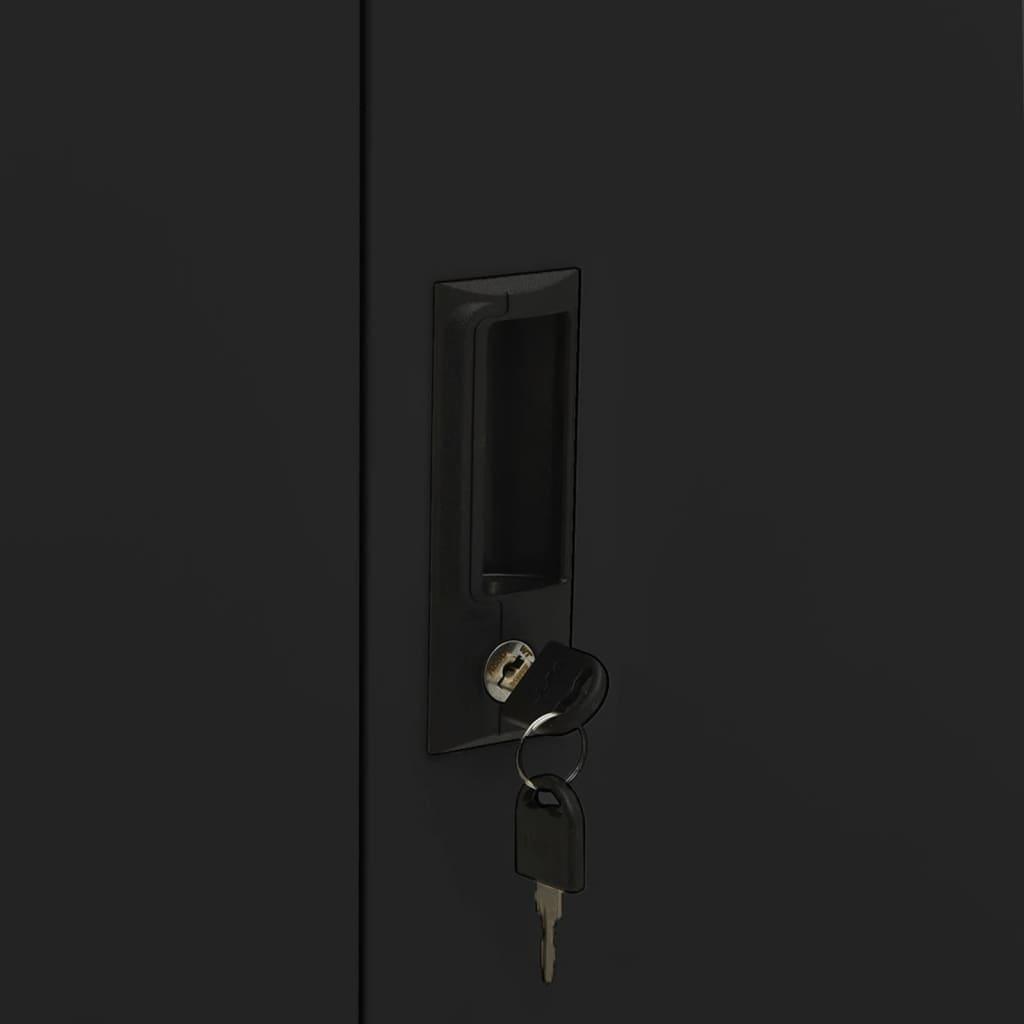 Office Cabinet Black 35.4"x15.7"x40.2" Steel at Set Shop and Smile