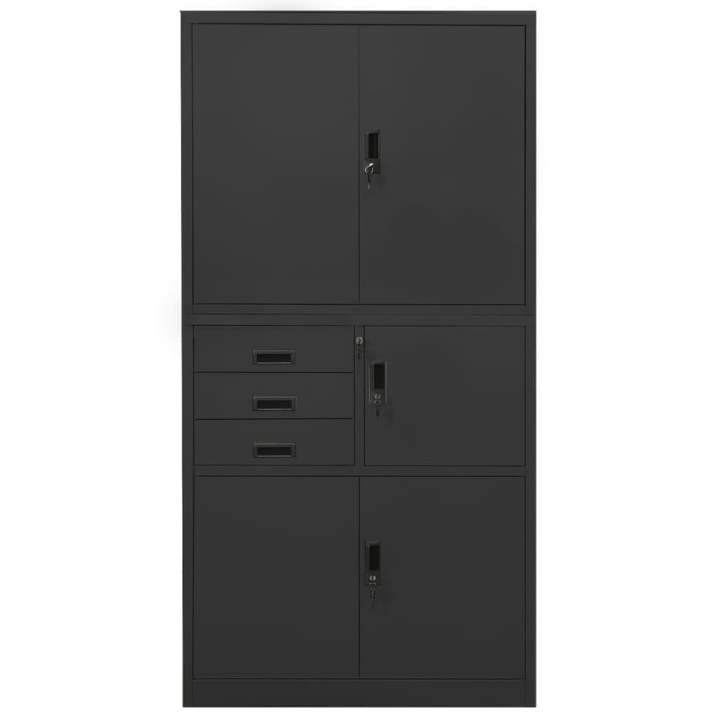 Office Cabinet Anthracite 35.4"x15.7"x70.9" Steel at Set Shop and Smile