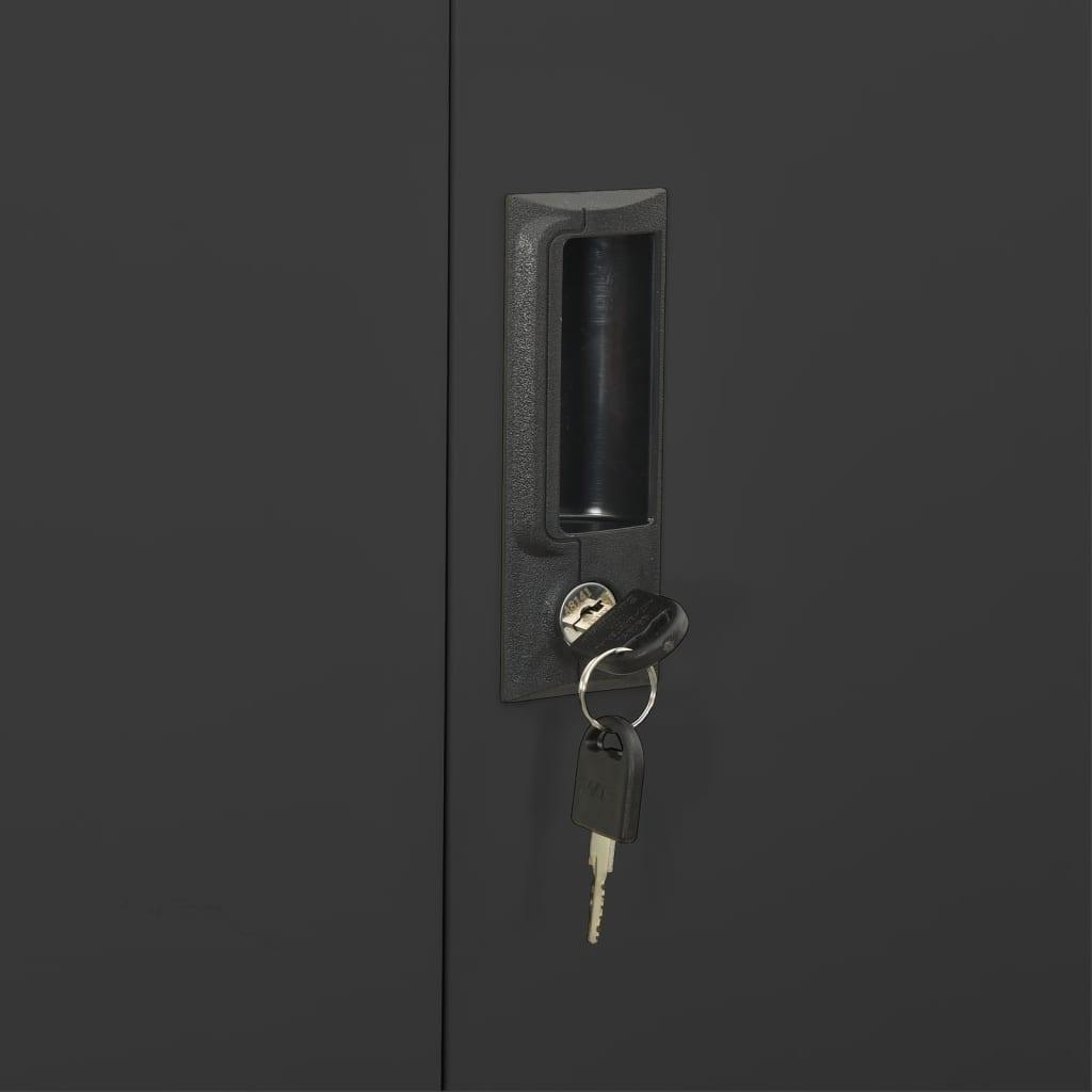 Office Cabinet Anthracite 35.4"x15.7"x70.9" Steel at Set Shop and Smile