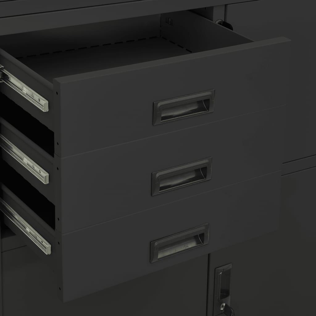 Office Cabinet Anthracite 35.4"x15.7"x70.9" Steel at Set Shop and Smile